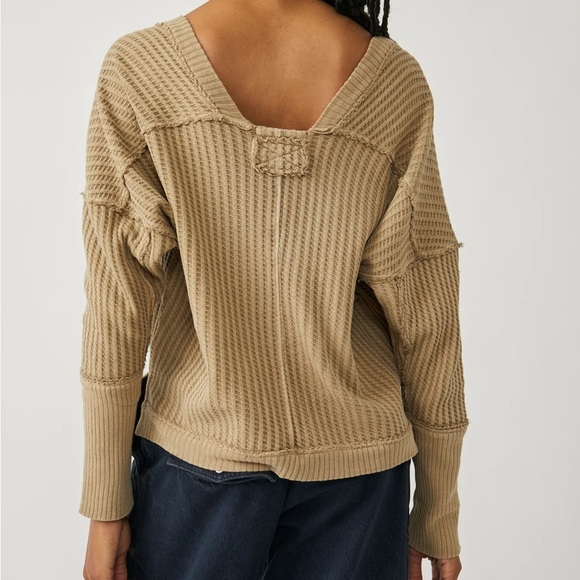 Free People We the Free New Magic Thermal Tee Golden Olive - Picture 2 of 9